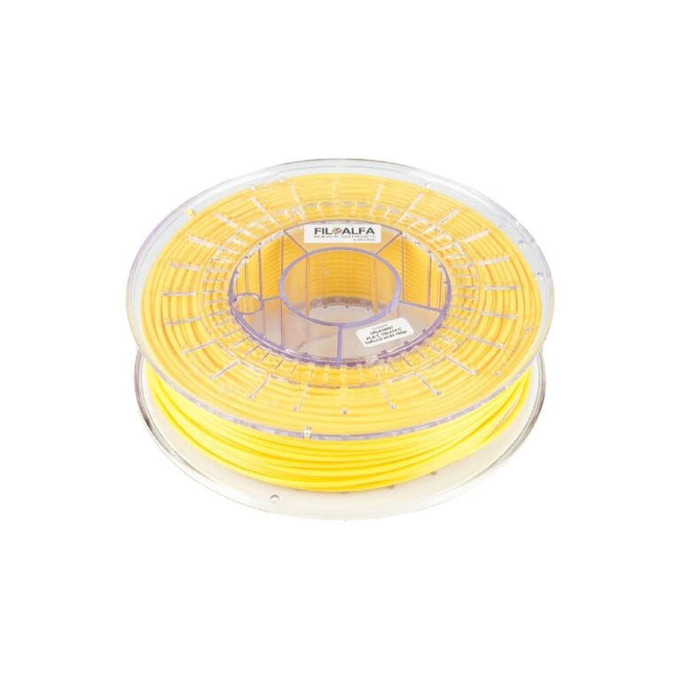 Yellow PLA filament for 3D printing.