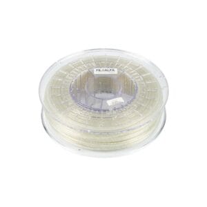 Clear glitter PLA filament for 3D printing.