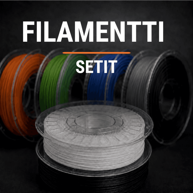 Edulliset filamenttisetit 3D-tulostukseen.