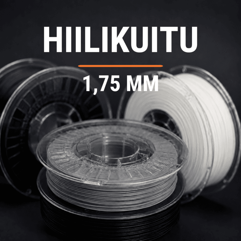 Hiilikuituvahvisteiset 1,75 mm filamentit.
